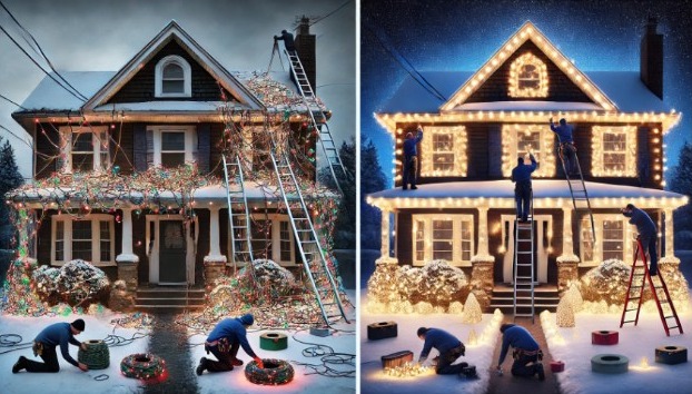 DIY vs. professional Christmas light installation